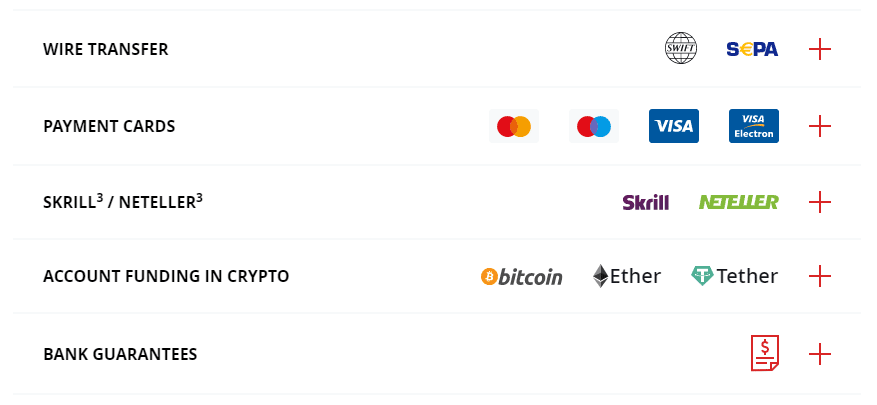 Dukascopy-การฝากเงินและการถอนเงิน Dukascopy