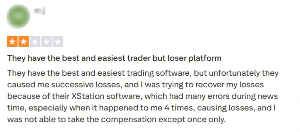 รีวิว XTB ดีไหม จาก Trustpilot คนที่ 1