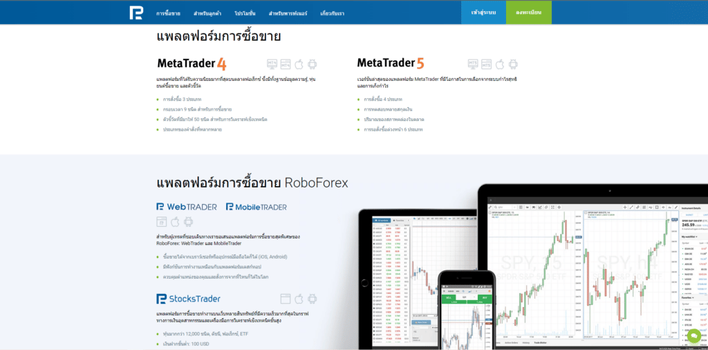 แพลตฟอร์มการซื้อขาย Roboforex