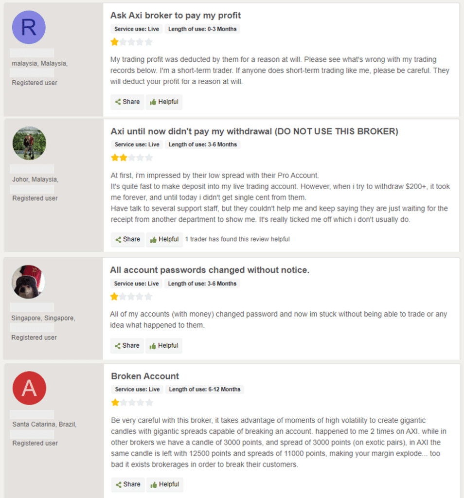 รีวิว Axi (AxiTrader) จากผู้ใช้งานคนที่ 2-5