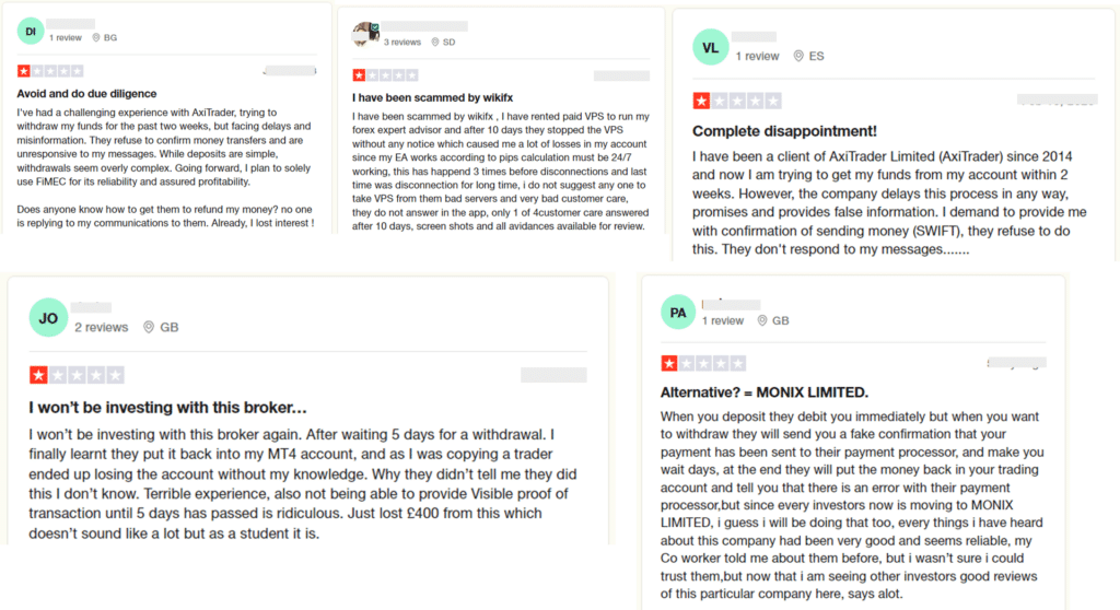 รีวิว Axi (AxiTrader) จากผู้ใช้งานคนที่ 13-17