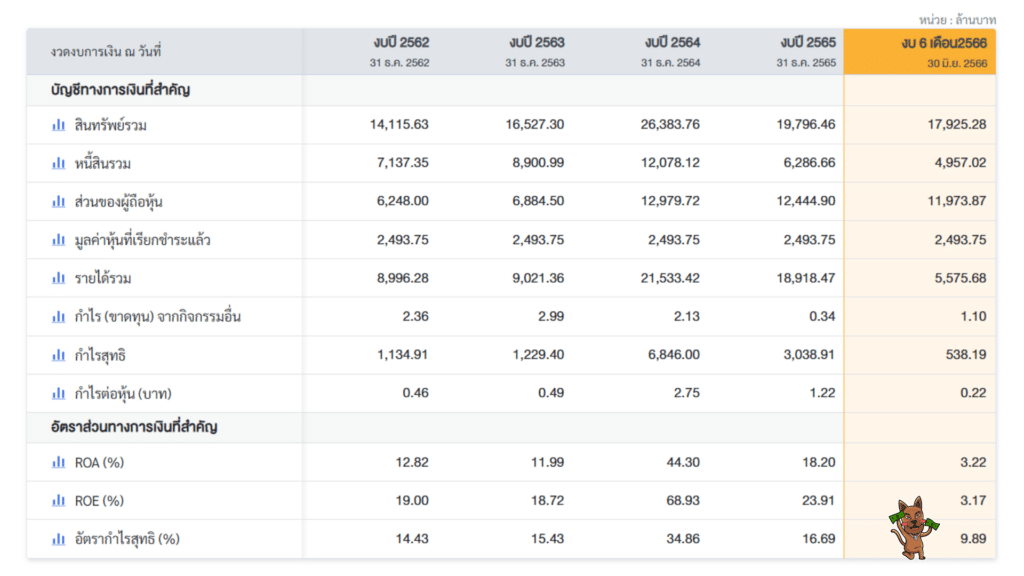 รายได้และกำไรของคลินิกเสริมความงาม TRP BCH หุ้นคลินิกเสริมความงาม 2566