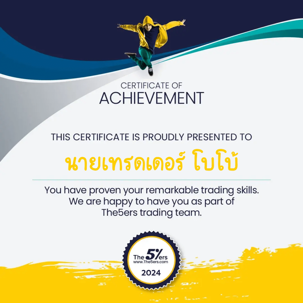 The 5%ers certificate The 5%ers certificate