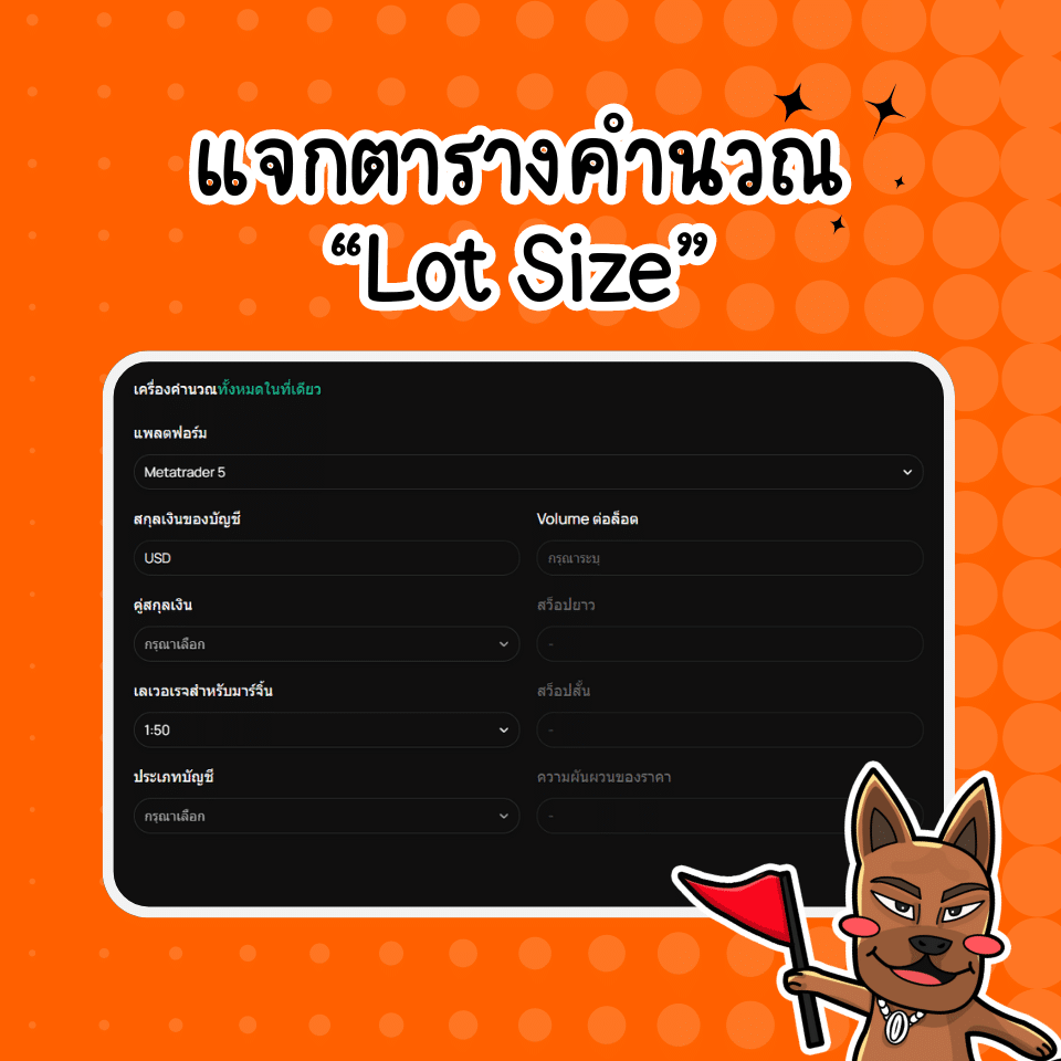 ตารางคำนวณ Lot Size Forex ตารางคำนวณ Lot Size Forex