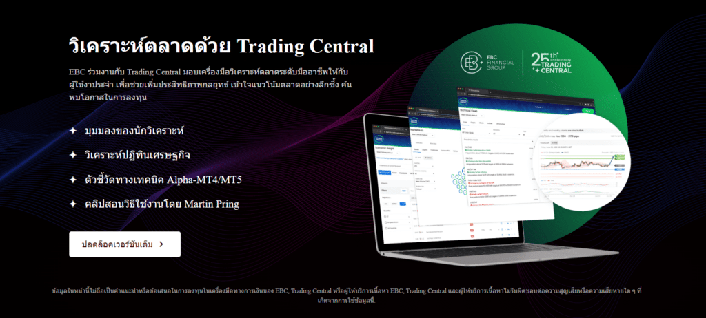 Trading Central เครื่องมือวิเคราะห์ตลาด Trading Central ที่ EBC Financial Group ให้บริการ