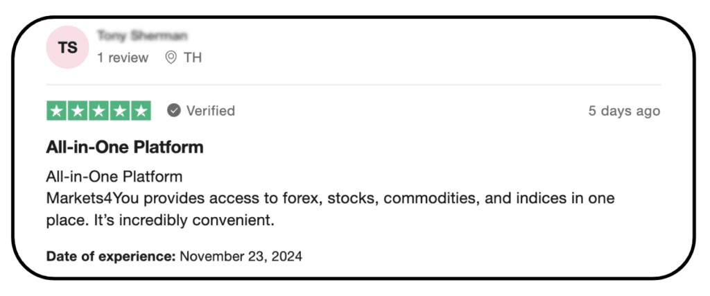 รีวิว Markets4you จากผู้ใช้งานจริง 3 รีวิว Markets4you จากผู้ใช้งานจริง 3