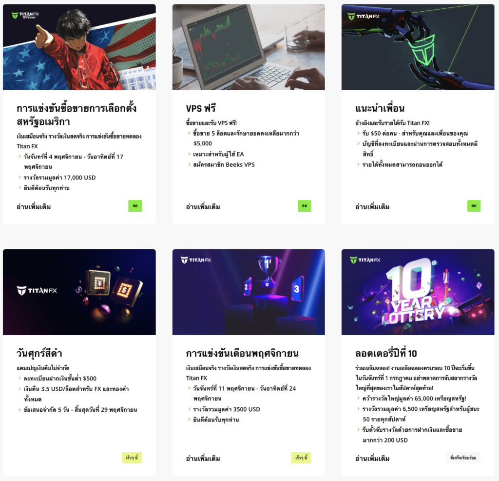 โปรโมชัน Titan FX โปรโมชันของโบรกเกอร์ Titan FX