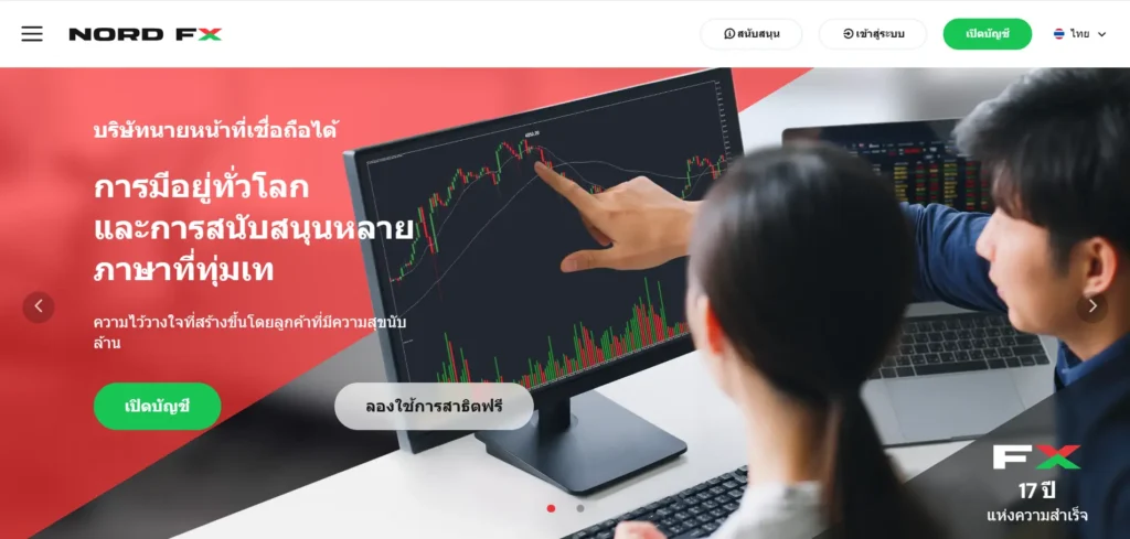หน้าเว็บไซต์ NordFX