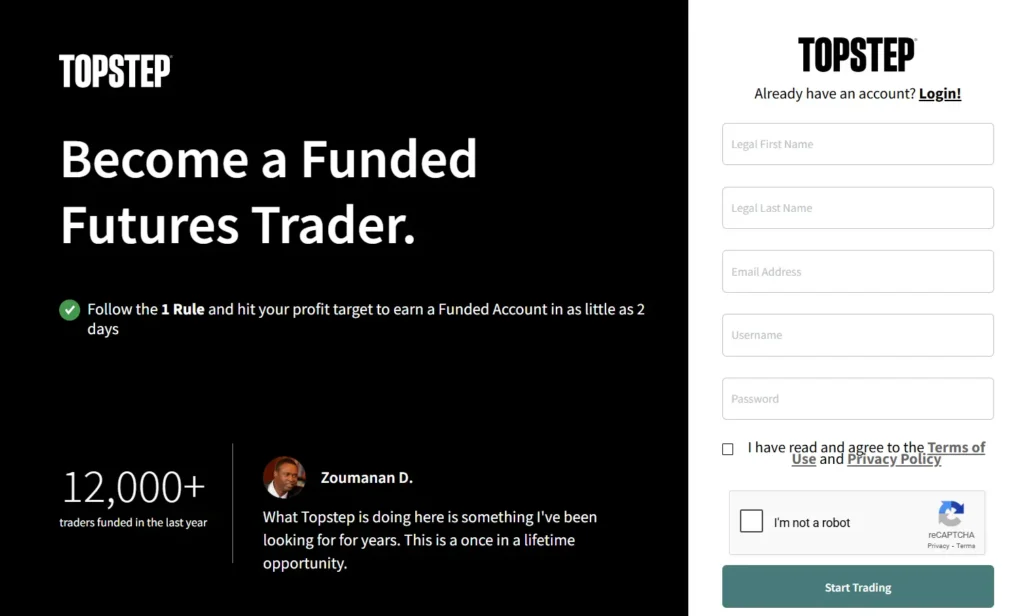 วิธีสมัครกองทุน Topstep วิธีสมัครกองทุน Topstep