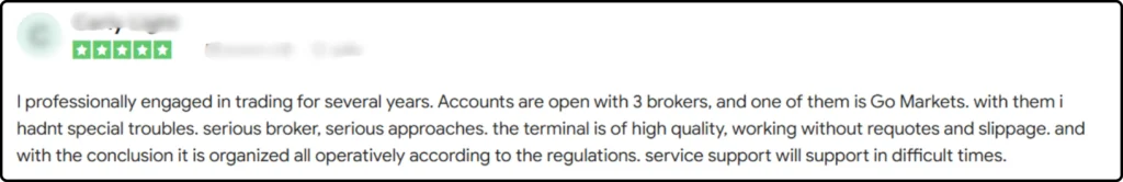 รีวิว Go Markets จากผู้ใช้คนที่ 5 รีวิว Go Markets จากผู้ใช้คนที่ 5